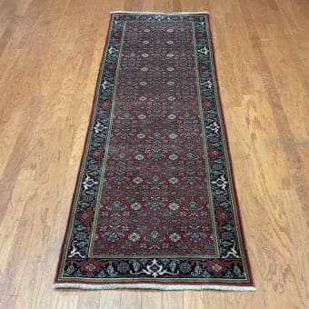 HERAT ORIENTAL Hand-knotted Indo Herati Wool Runner (2'6 x 8')