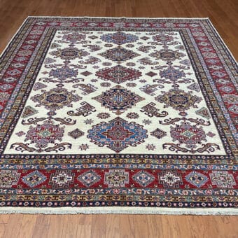 Afghan Hand-knotted Super Kazak Wool Rug (8'2 x 10'1)