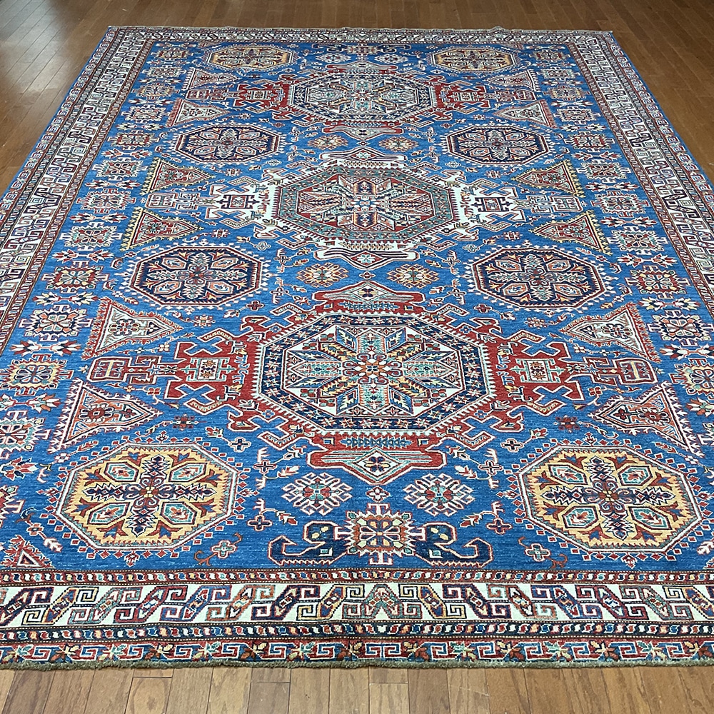 Afghan Hand-knotted Super Kazak Wool Rug (8'9 x 12'1)