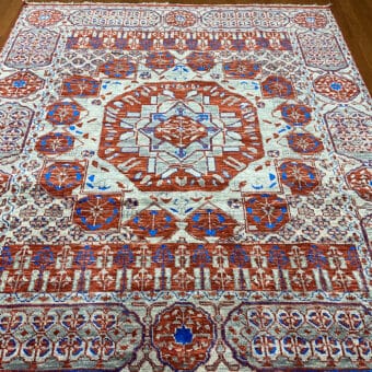Indo Hand-knotted Mamluk Wool Rug (7'11 x 9'4)
