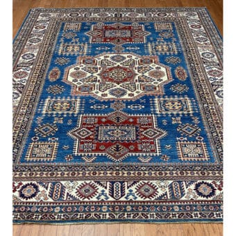 Afghan Hand-knotted Super Kazak Wool Rug (8'1 x 9'7)