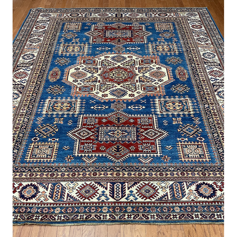 Afghan Hand-knotted Super Kazak Wool Rug (8'1 x 9'7)