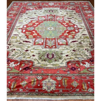 1960s Antique Handmade Persian Serapi Wool Rug (10' x 12')