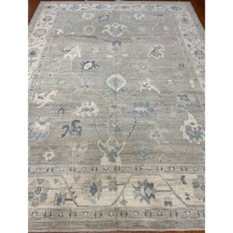 Afghan Hand-knotted Vegetable Dye Oushak Wool Rug (8'9 x 11'10)