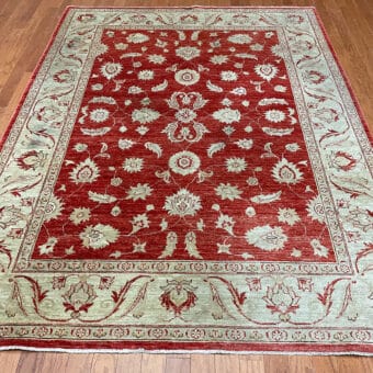 Afghan Hand-knotted Vegetable Dye Oushak Wool Rug (5'11 x 7'11)