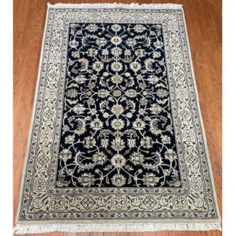 Persian Hand-Knotted Nain Wool Rug (4' x 6')