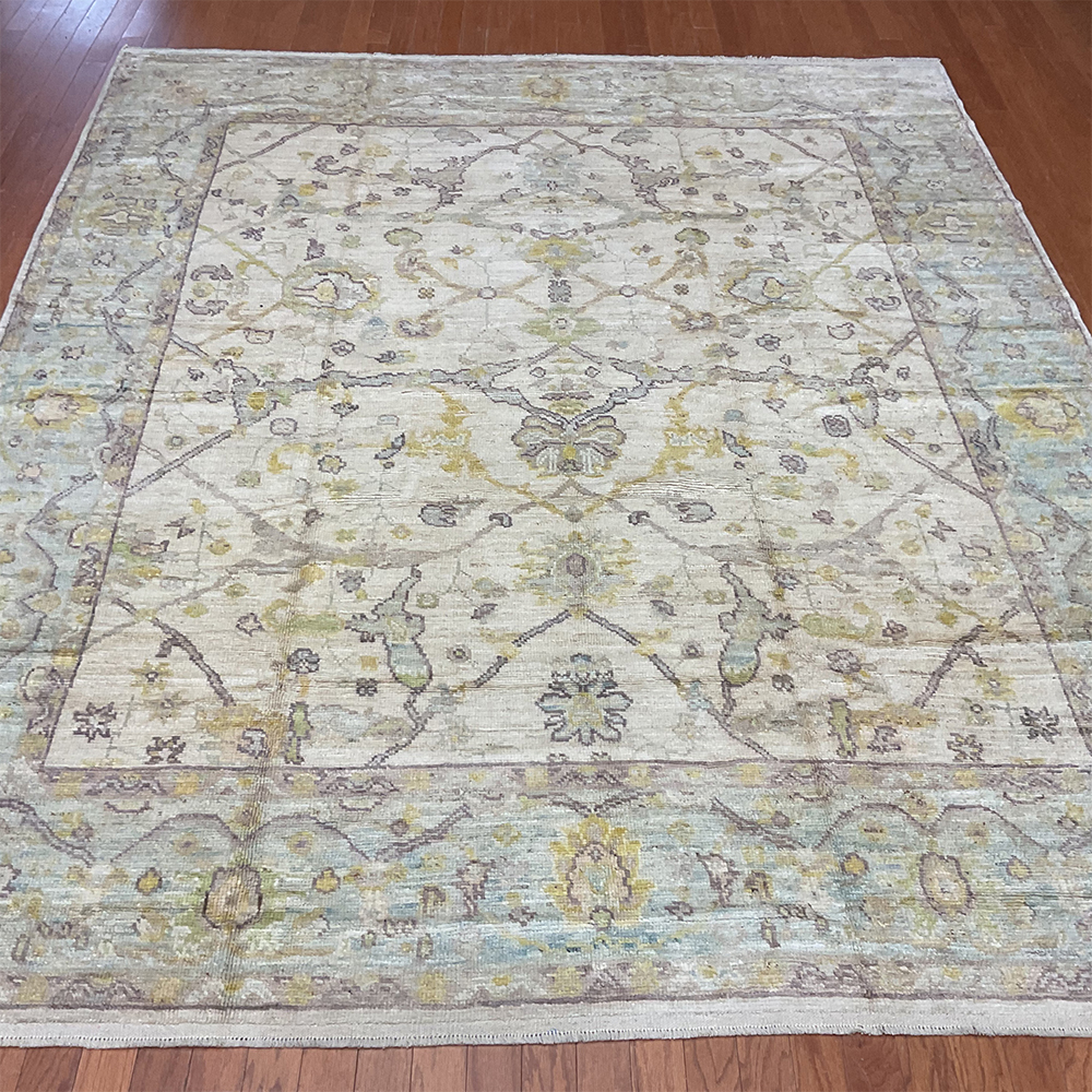 Afghan Hand-knotted Vegetable Dye Oushak Wool Rug (8'6 x 10'3)