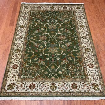 Indo Hand-knotted Kashan Wool Rug (4' x 6')