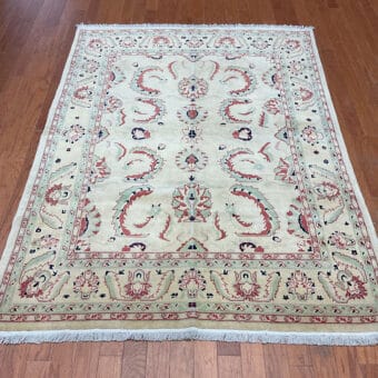 Afghan Hand-knotted Vegetable Dye Oushak Wool Rug (4'9 x 6'6)