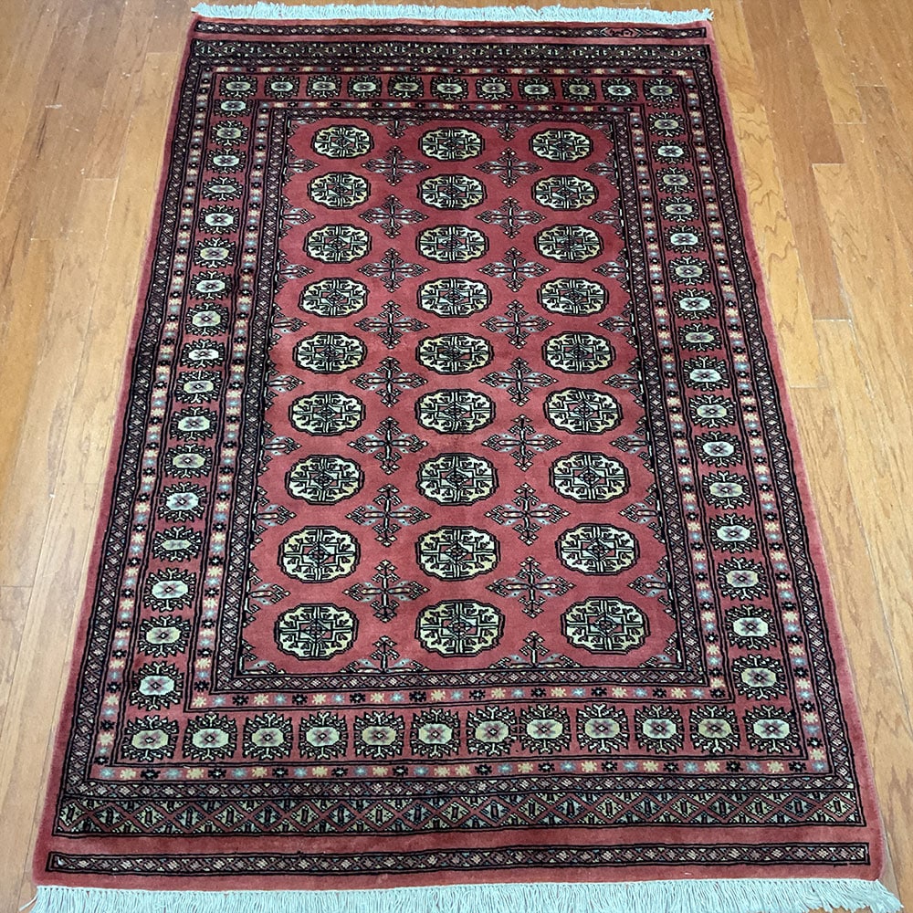 Pakistani Hand-Knotted Bokhara Wool Rug (4'2 x 6'5)