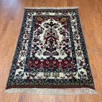 Afghan Hand-knotted Fine Qum Silk (4'6 x 6'1)