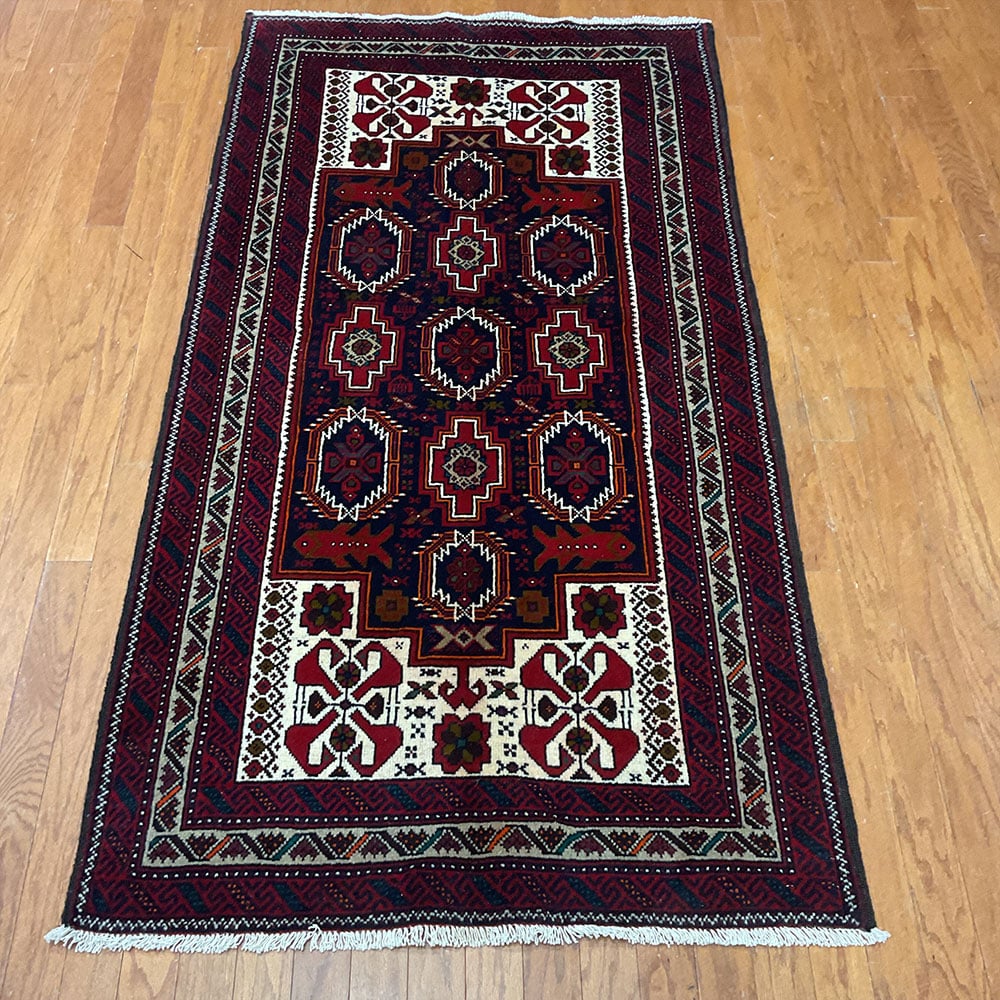 Afghan Hand-knotted Balouchi Wool Rug (3'7 x 6'7)