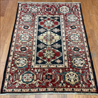 Afghan Hand-knotted Vegetable Dye Oushak Wool Rug (4'1 x 5'8)