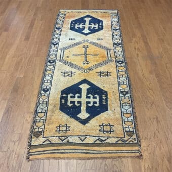Turkish Hand-knotted Oushak Wool Runner (3'3 x 9')