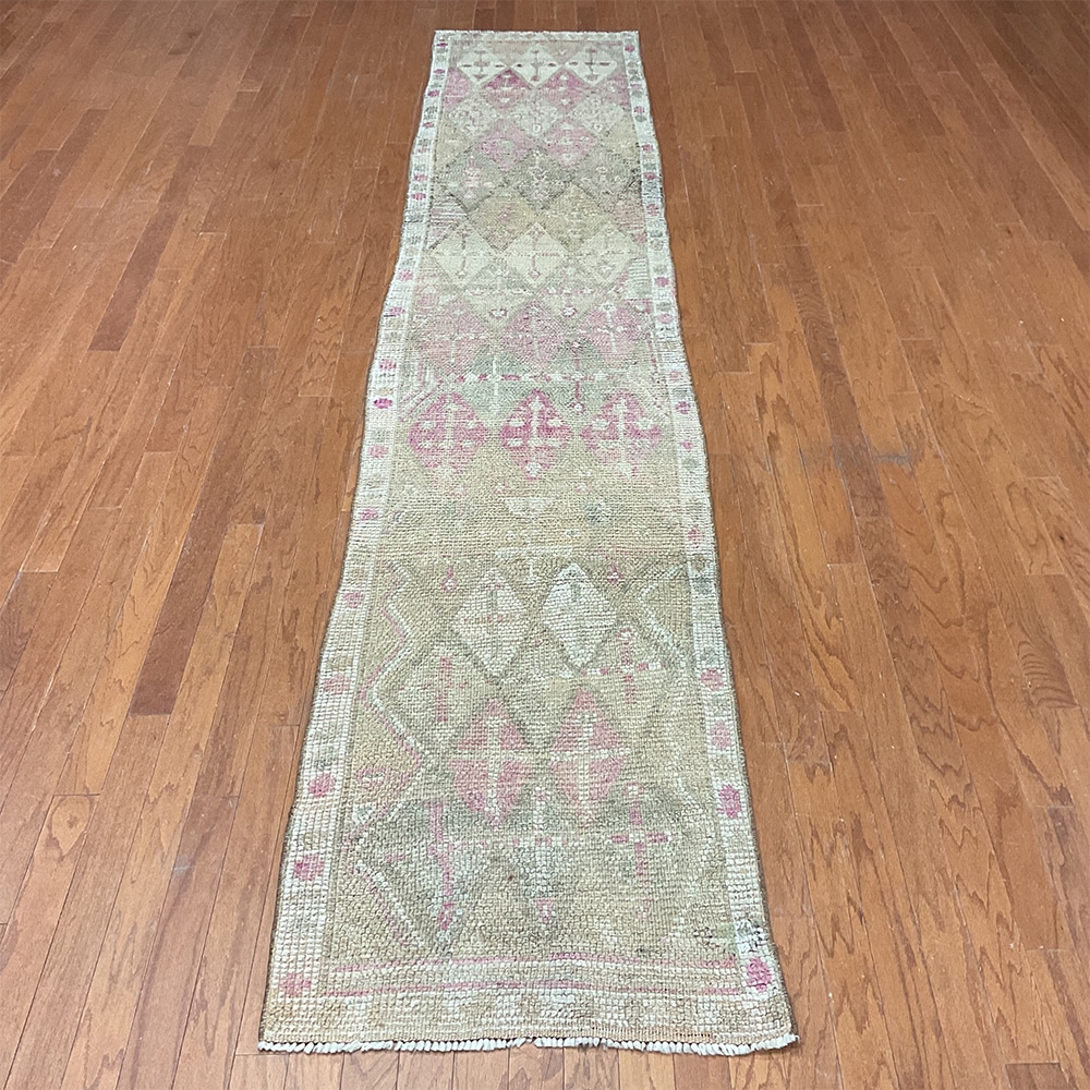 Turkish Hand-knotted Oushak Wool Runner (2'6 x 12'7)