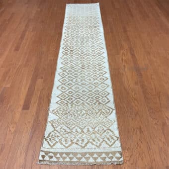 Turkish Hand-knotted Oushak Wool Runner (2'4 x 11'10)