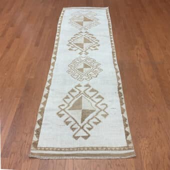 Turkish Hand-knotted Oushak Wool Runner (3'2 x 11'3)