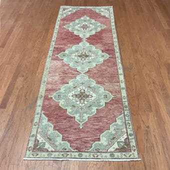 Turkish Hand-knotted Oushak Wool Runner (3'5 x 10'3)