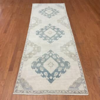 Turkish Hand-knotted Oushak Wool Runner (3'10 x 11'5)