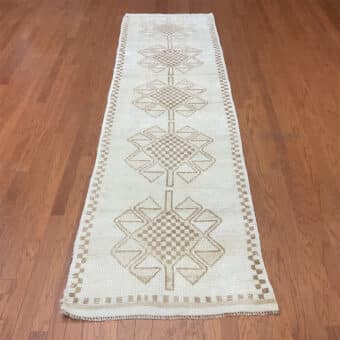 Turkish Hand-knotted Oushak Wool Runner (3'3 x 11'5)