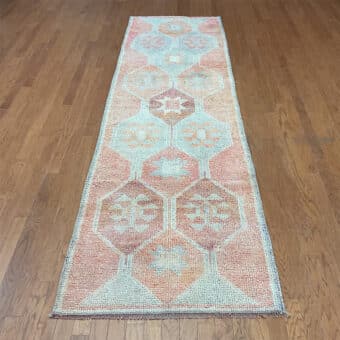 Turkish Hand-knotted Oushak Wool Runner (3'4 x 11'5)