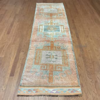 Turkish Hand-knotted Oushak Wool Runner (3'3 x 12')