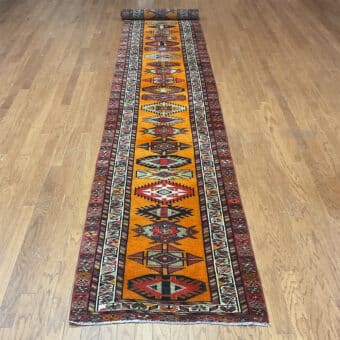 Turkish Hand-knotted Oushak Wool Runner (3' x 16'11)