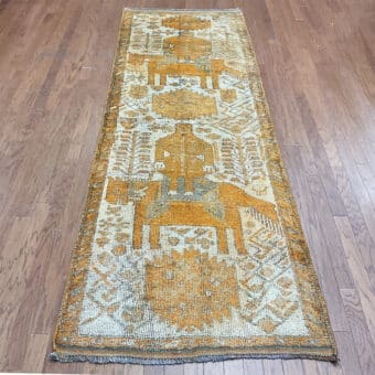Turkish Hand-knotted Oushak Wool Runner (3'6 x 10'3)