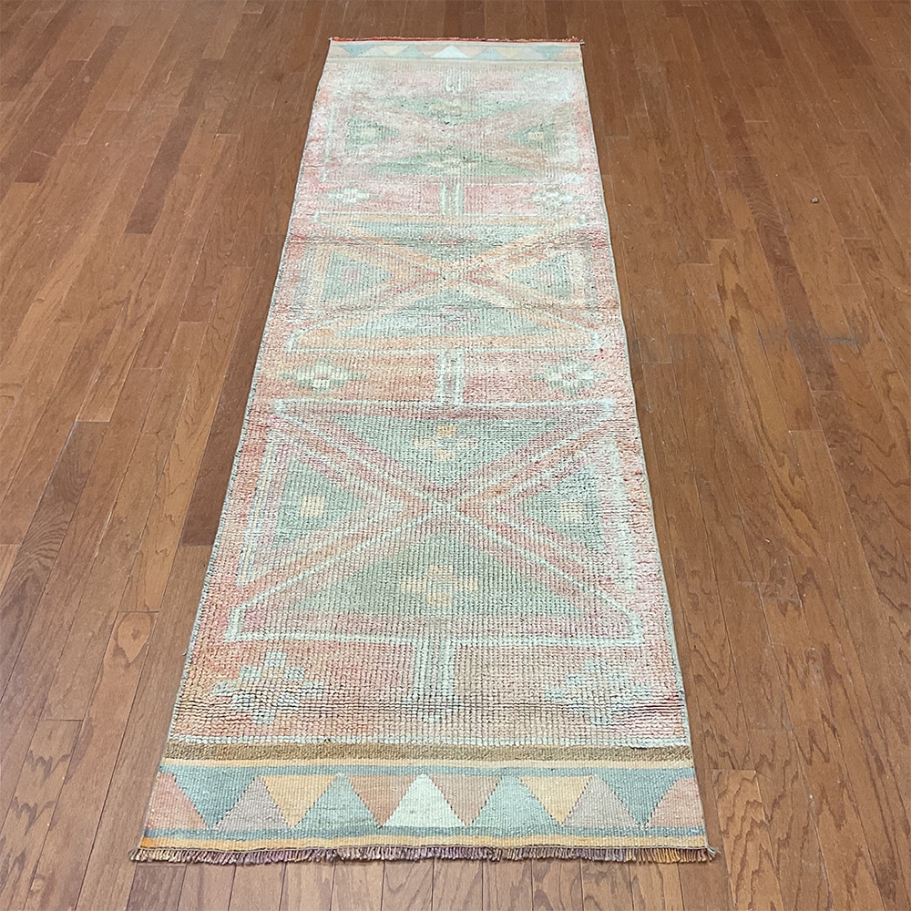 Turkish Hand-knotted Oushak Wool Runner (2'11 x 10'1)