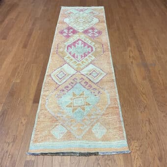 Turkish Hand-knotted Oushak Wool Runner (2'10 x 11'1)