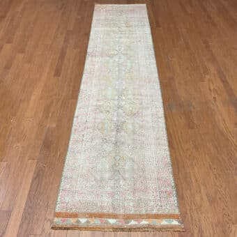 Turkish Hand-knotted Oushak Wool Runner (2'8 x 12'1)