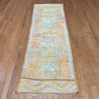Turkish Hand-knotted Oushak Wool Runner (3'2 x 10'4)
