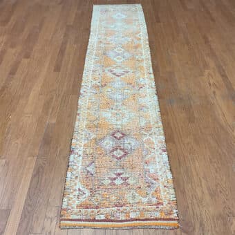 Turkish Hand-knotted Oushak Wool Runner (2'6 x 11'7)