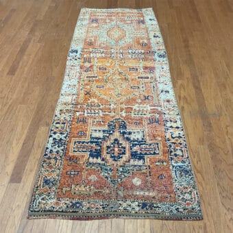 Turkish Hand-knotted Oushak Wool Runner (3'6 x 9'4)