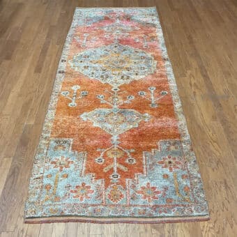 Turkish Hand-knotted Oushak Wool Runner (3'11 x 11'1)
