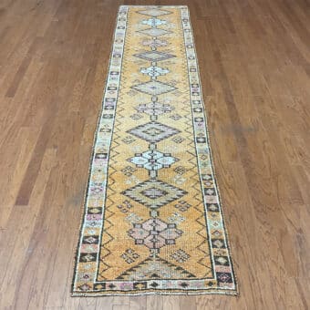 Turkish Hand-knotted Oushak Wool Runner (2'8 x 12'2)