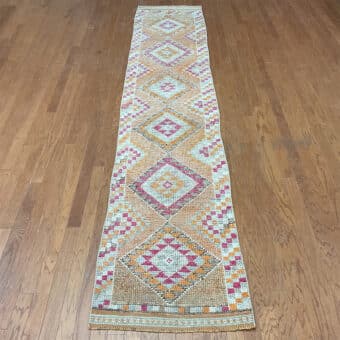 Turkish Hand-knotted Oushak Wool Runner (2'5 x 12'10)