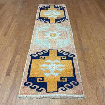 Turkish Hand-knotted Oushak Wool Runner (3'2 x 11'1)