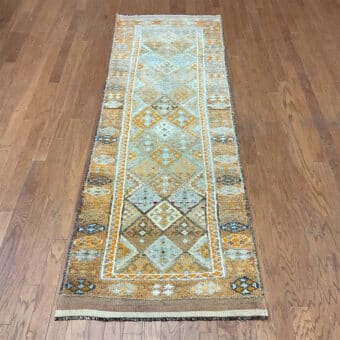 Turkish Hand-knotted Oushak Wool Runner (2'10 x 9')