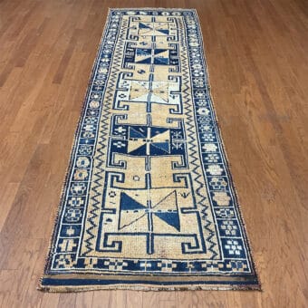 Turkish Hand-knotted Oushak Wool Runner (3'5 x 11'6)