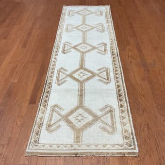Turkish Hand-knotted Oushak Wool Runner (3'2 x 11'1)