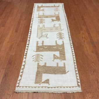 Turkish Hand-knotted Oushak Wool Runner (3'2 x 10'10)