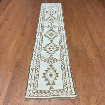 Turkish Hand-knotted Oushak Wool Runner (2'7 x 13'2)