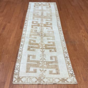 Turkish Hand-knotted Oushak Wool Runner (3'3 x 11'2)